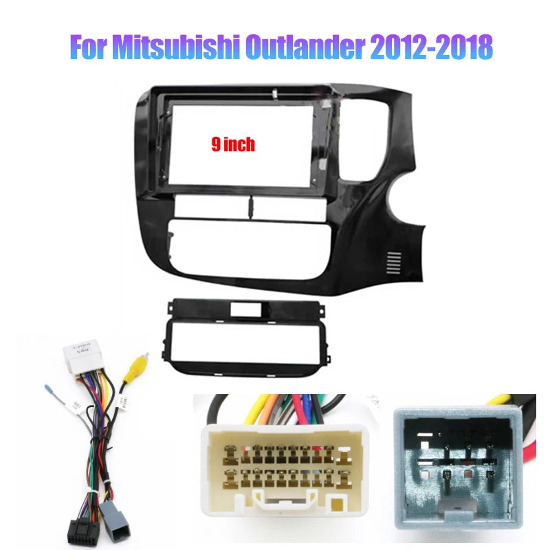 9/10.1 inch 2 Din Car Stereo Radio Fascia Panel Audio Frame Cover Trim Kit Face Bezel For Mitsubishi Outlander 2012-2020 2021 sayaragear