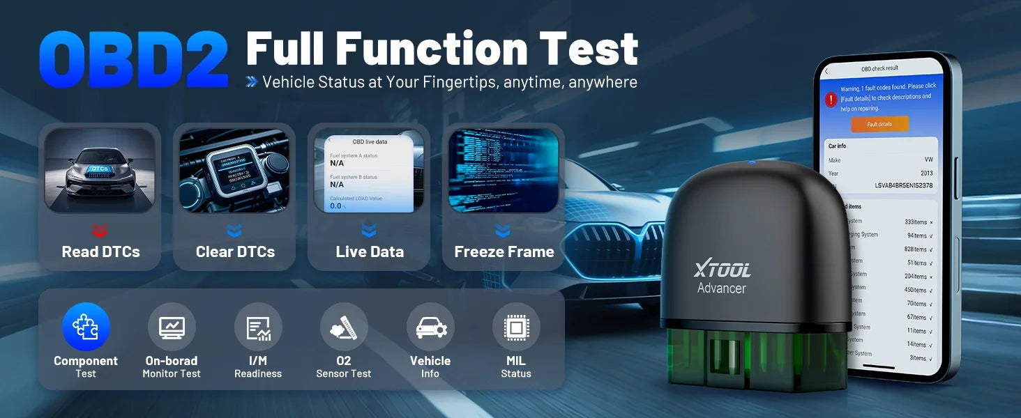 XTOOL Advancer AD20PRO OBD2 Bluetooth Scanner Full System Car Diagnostic Tool obd2 Scanner Oil Reset & Battery Tests Code Reader sayaragear