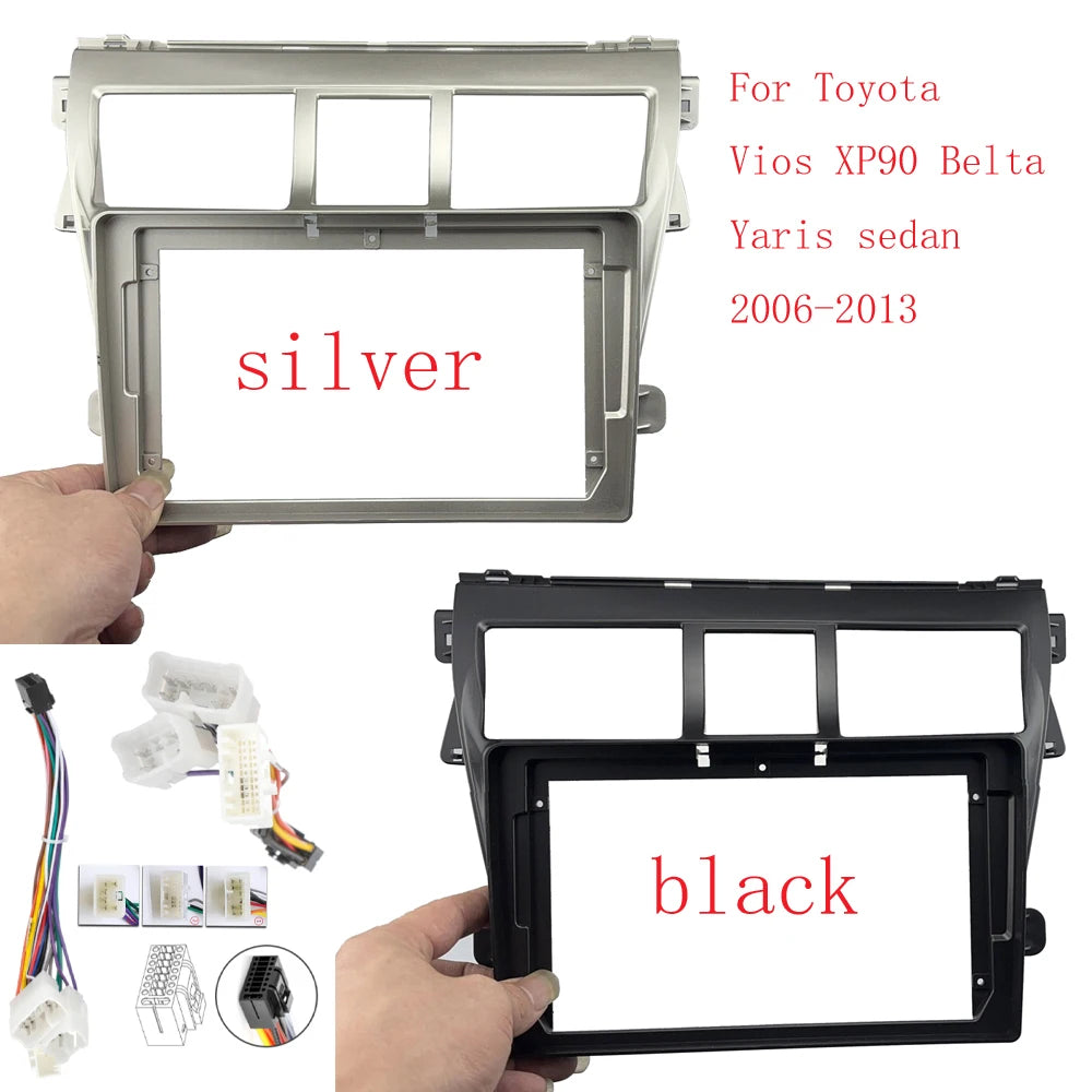 For Toyota Vios XP90 Belta Yaris sedan 2006-2013  Car Android Radio Fascias 9 inch Stereo Panel Harness Connector Power Cable sayaragear