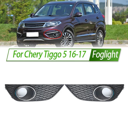 For Chery Tiggo 5 16-17 Foglight Fog Light Frame Cover Lid Front Bumper Fog Lamp Kit Replacement with Waterproof Housing sayaragear