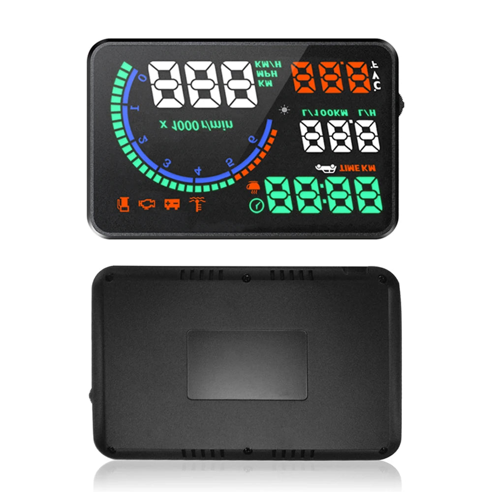 KWHUD HUD Head Up Display Car OBD2 Digital Speedometer RPM Tacho Volt Water Temp Meter Windshield Speed Projector Car Electronic sayaragear