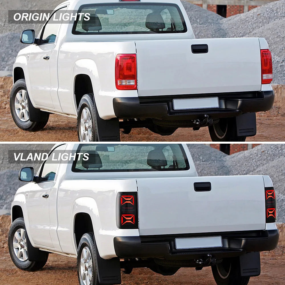 Vland 10-22 Amarok LED Tail Lights With Dynamic Welcome Lighting Smoked Rear Lamp Assembly Upgrade sayaragear