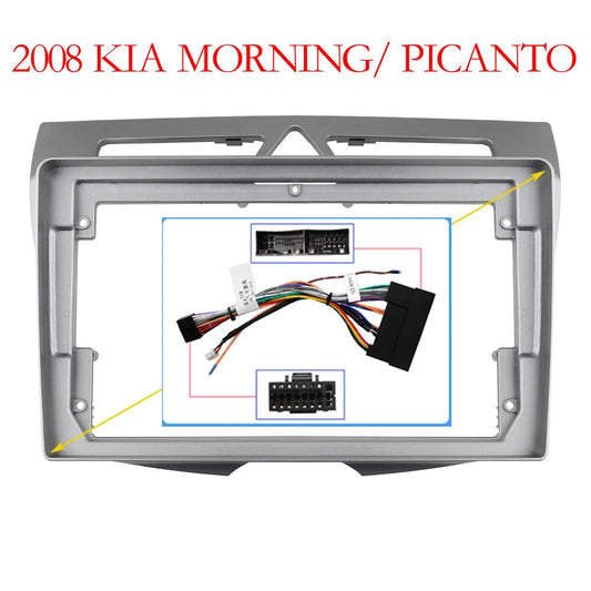 For 2008-2011 KIA MORNING 9INCH Car Radio Android Stereo audio screen multimedia video player navigation cables Harness frame sayaragear
