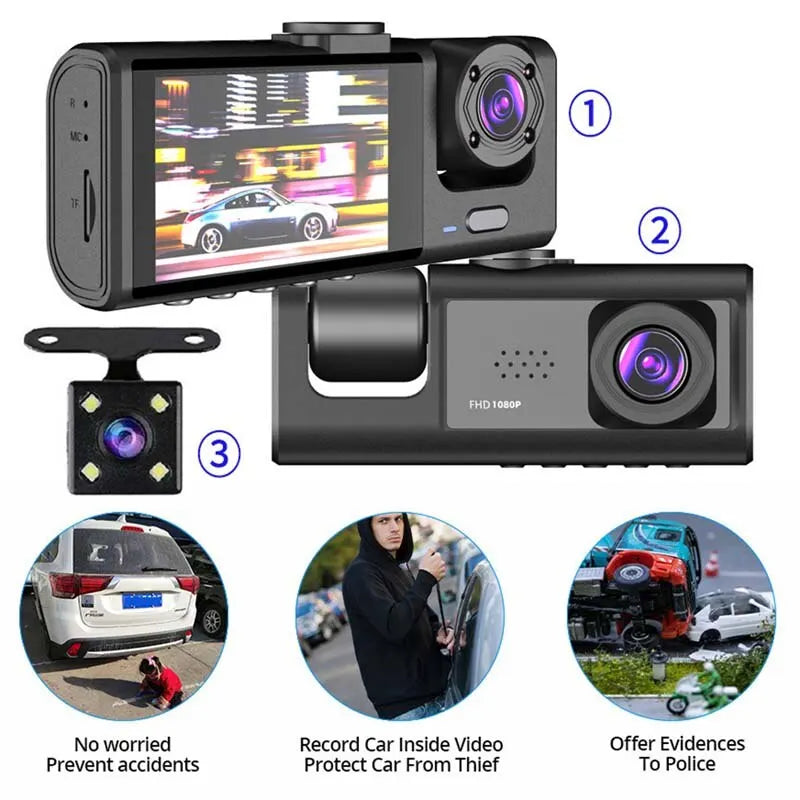 1080P Dual camera Dash Cam for cars,Front And Inside,car camera with IR Night Vision,Loop Recording,wide angle Car DVR Came sayaragear