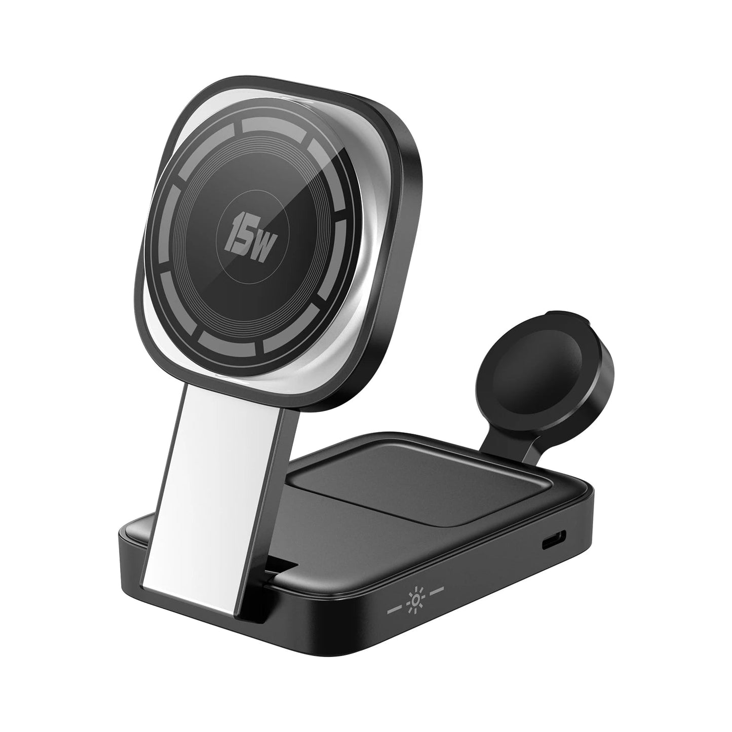 3 in 1 Foldable Charging Station Fast Magnetic Wireless Charger Stand for iPhone 17 16 15 14 13 12 Apple Watch 8 7 6 Airpods Pro sayaragear