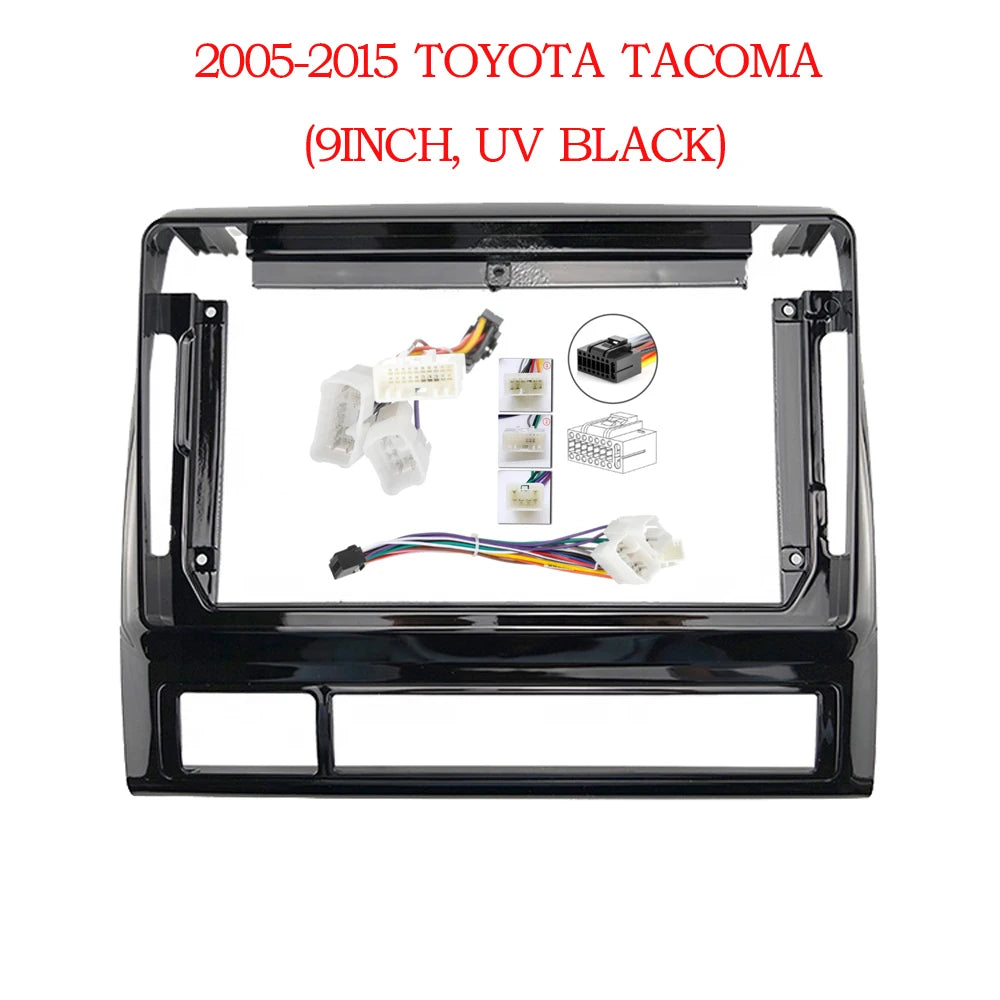 Car Radio Fascias Frame For Toyota Tacoma 2 Hilux USA 2005-2015 9 inch 2DIN Stereo Panel Harness Wire Power Cable Canbus Decoder sayaragear