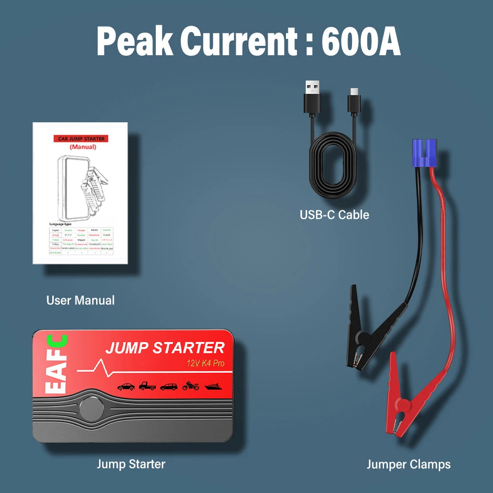Power Bank 2000A/600A 12V Car Battery Jump Starter Portable Charger Petrol Diesel Auto Starting Device Booster Emergency Starter sayaragear