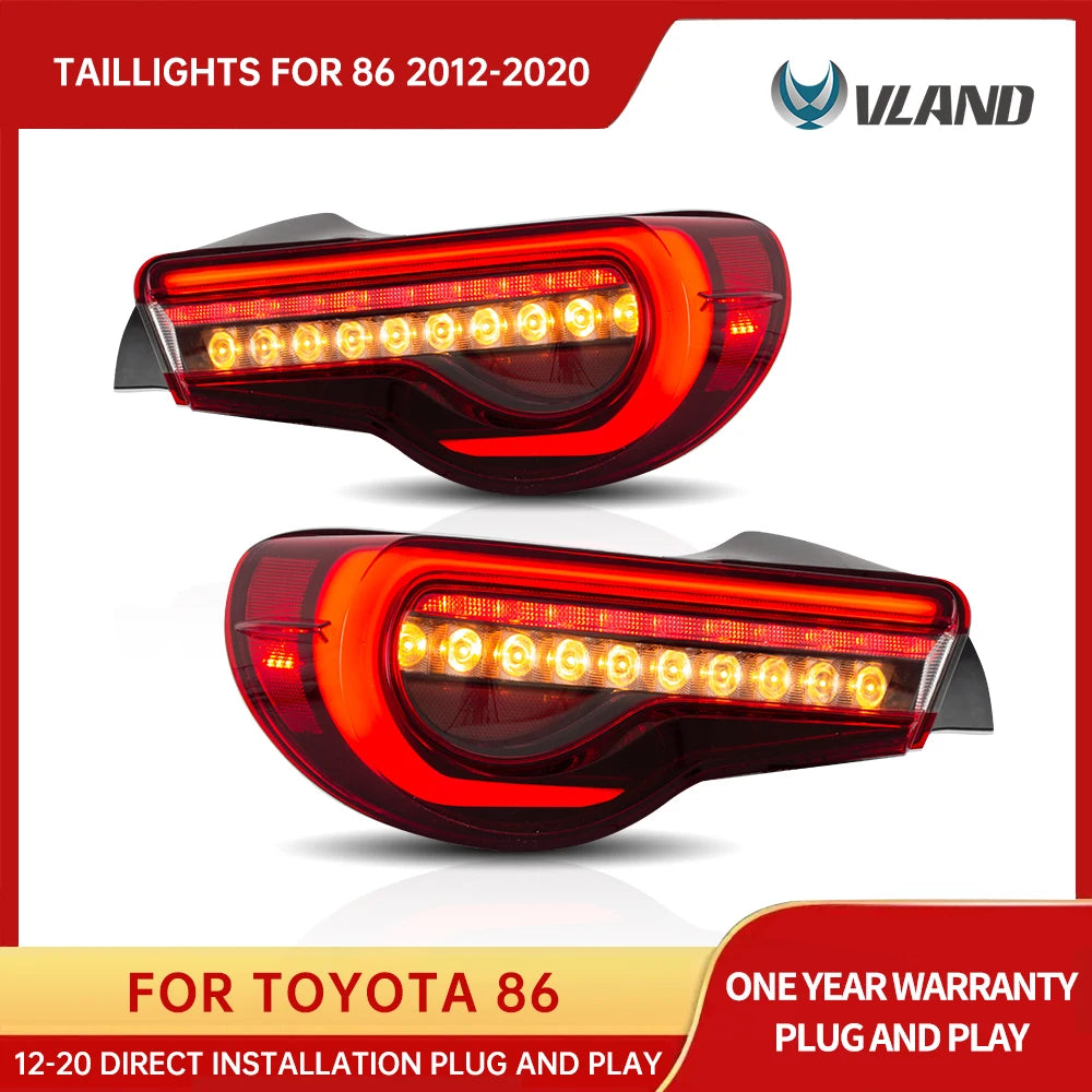 VLAND Tail Lights Assembly For Toyota 86 2012-UP Tail Lamp For Subaru BRZ/Scion FRS 2012-2019 With Moving Turn Signal Light sayaragear