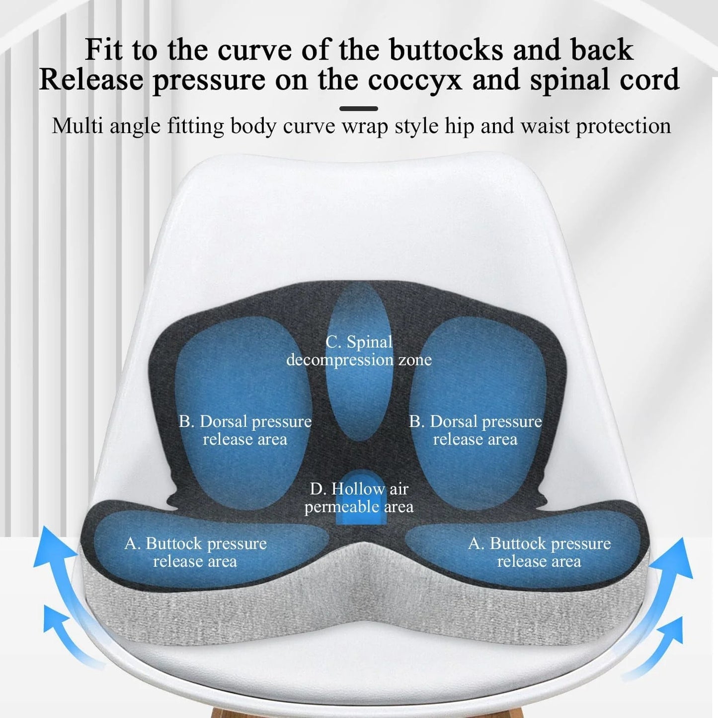 Memory Foam Cushion Interior Accessories Pillow Car Seat Waist Pillow Lumbar Support Office Pillow Chair Cushion sayaragear