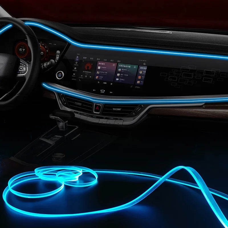 1/2/3/4/5M Car Interior RGB LED Light Strip Ambient Neon Invisible Light USB Fiber Optic Atmosphere Lamp Support APP Control sayaragear