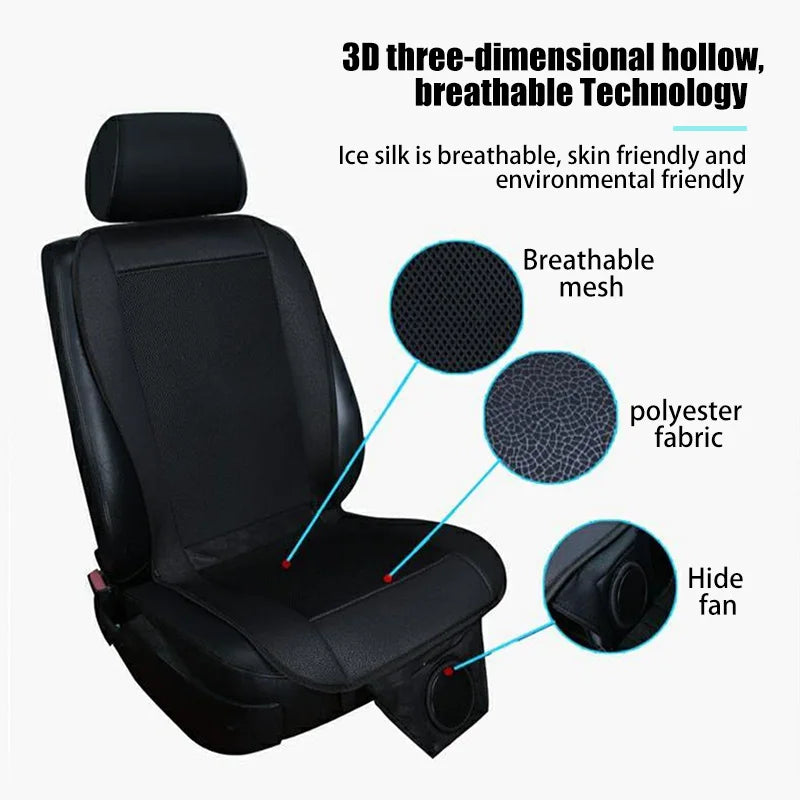 DC 12V 3D Spacer Car Summer Cool Air Seat Cushion With 8Fan Fast Blowing Ventilation Seat Cooling Pat Refrigerated Seat sayaragear