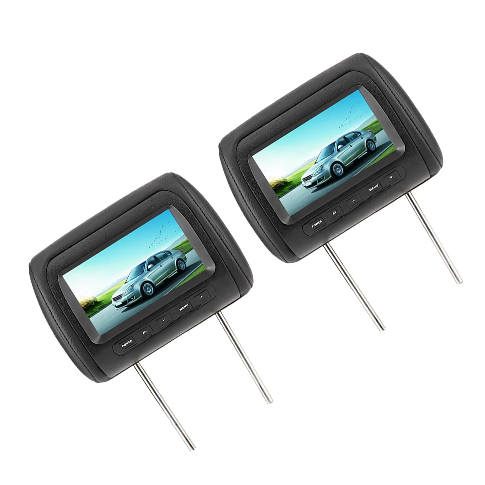 2pcs 7 in Wireless Control Adjustable Headrest LCD Video Monitor MP5 Display Black sayaragear