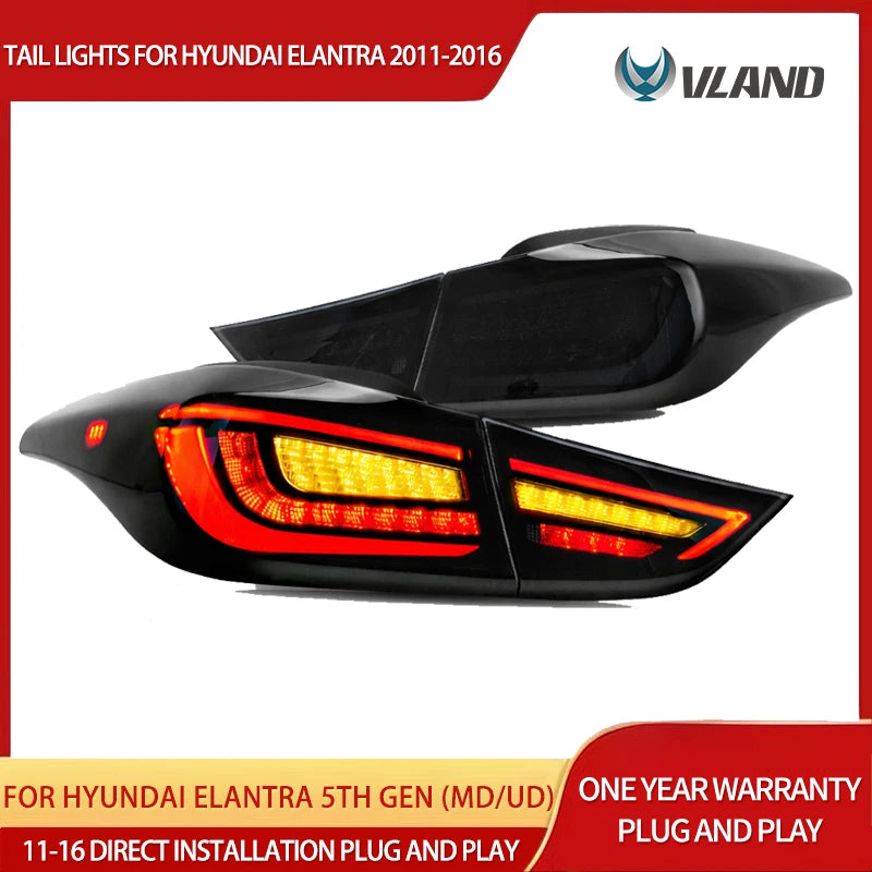 Vland 11-16 Elantra 5th Gen (MD/UD) LED Tail Lights With Sequential Turn Signal sayaragear