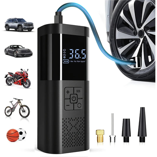 Portable Car Air Compressor 3X Faster 150PSI Cordless Tire Inflator Pump with Digital Gauge for Car Motorcycle Bike Air Pump sayaragear