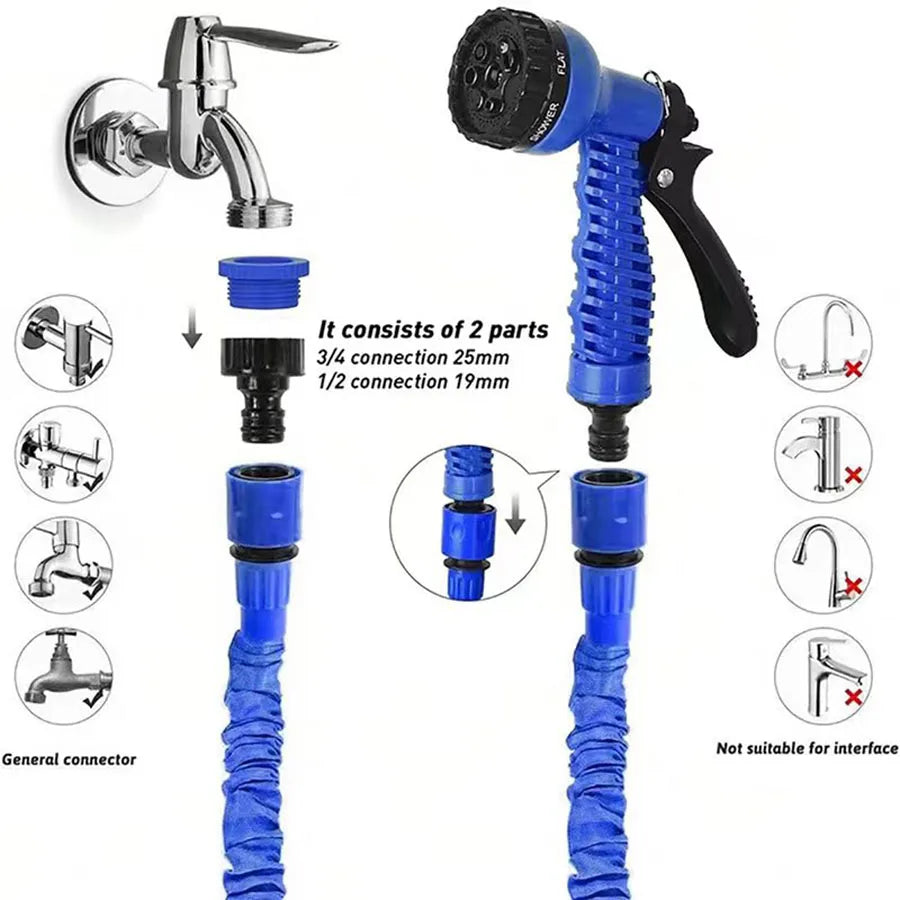 25FT-200FT Expandable Magic Hose Lightweight Design Durable Materials 7 Water Spraying Functions Gun Home Garden Watering Tools sayaragear