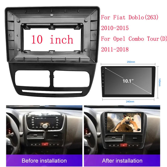 HAOCHEN 10 Inch Car Frame Fascia Adapter Android Radio Dash Fitting Panel Kit For Opel Combo Tour D  Fiat Doblo 263 2011-2018 sayaragear