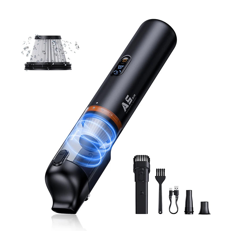 Baseus A5 Air Car Vacuum Cleaner 2-in-1 Powerful Wireless Cleaner Strong Suction Handheld Car Cleaning Portable Home Appliance sayaragear
