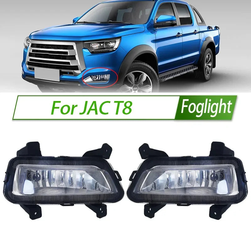 For JAC T8 Foglight Car Fog Light Assembly Halogen Front Bumper Fog Lamp Kit Replacement with Waterproof Housing Trim sayaragear