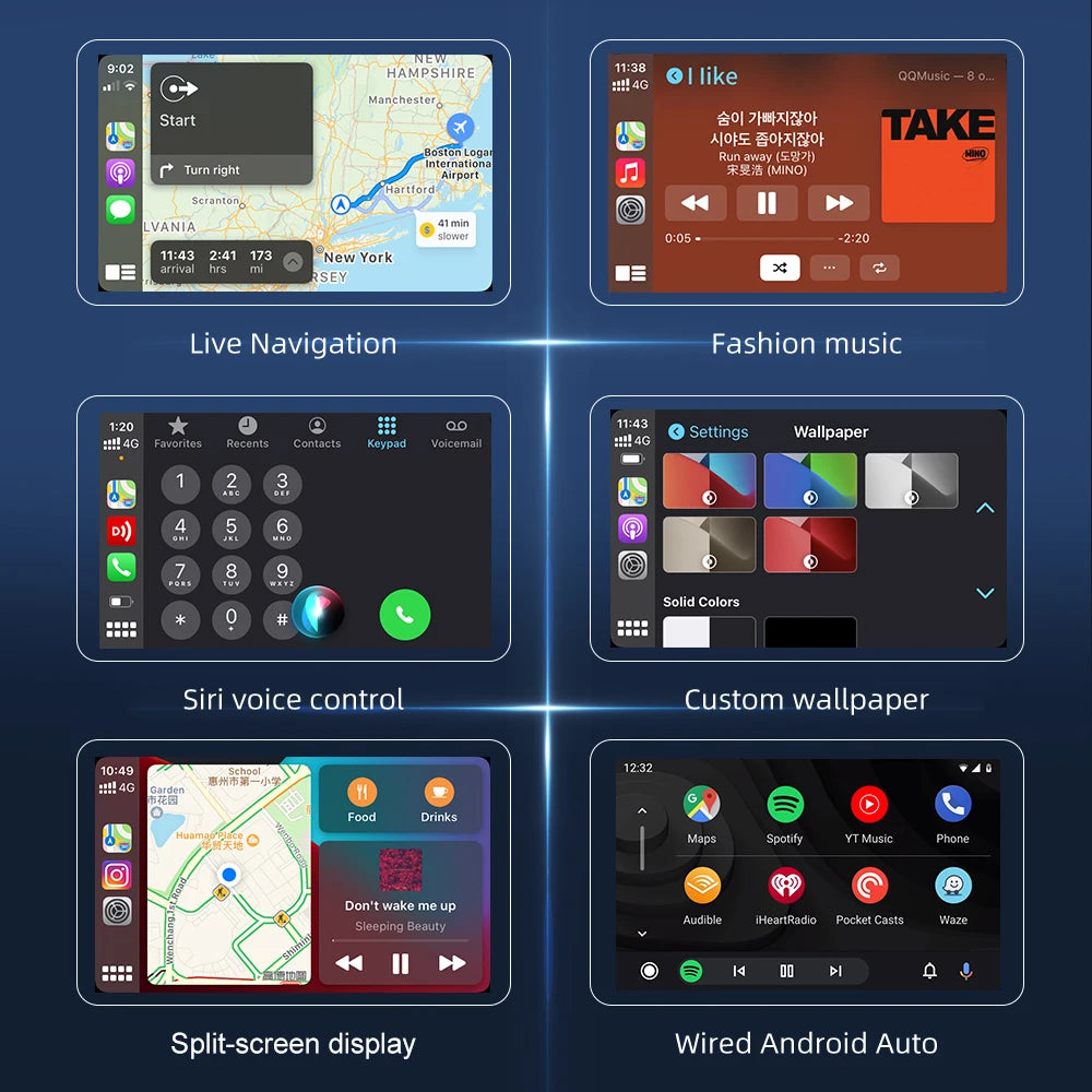 Carlinkit Wireless CarPlay Activator & Android Auto Wired USB Dongle AI Box for Android Radio Unit Bluetooth Charger Mirrorlink sayaragear