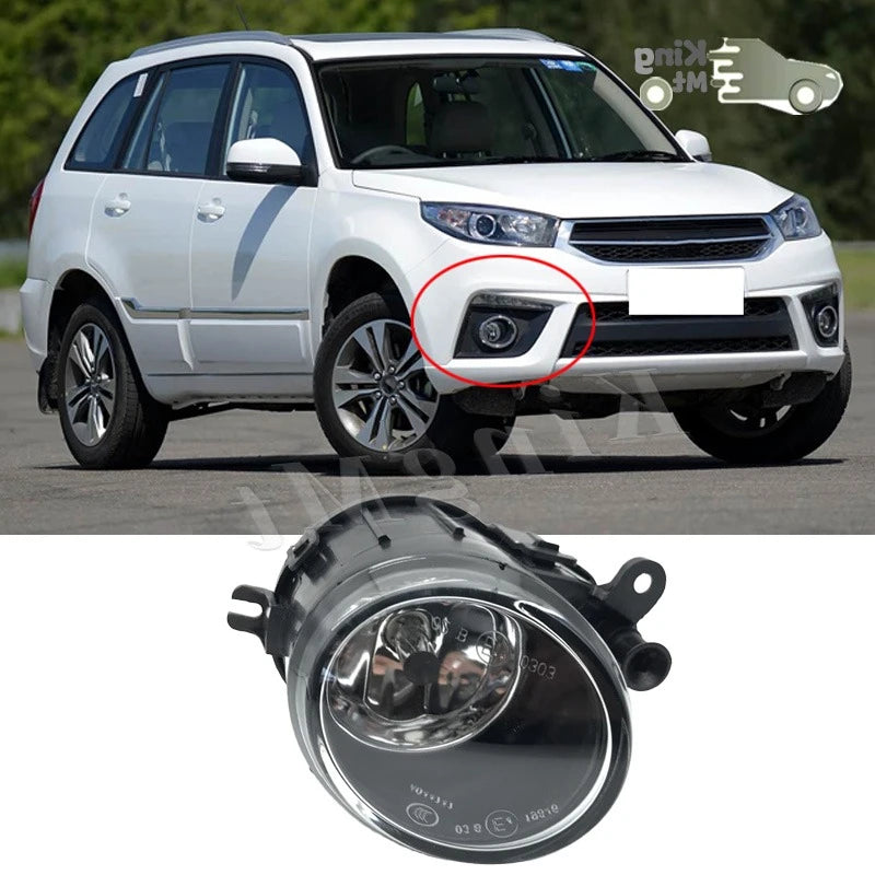 For Chery Tiggo 3 Foglight Fog Light Assembly LED/ Halogen Front Bumper Fog Lamp Kit Replacement with Waterproof Housing sayaragear
