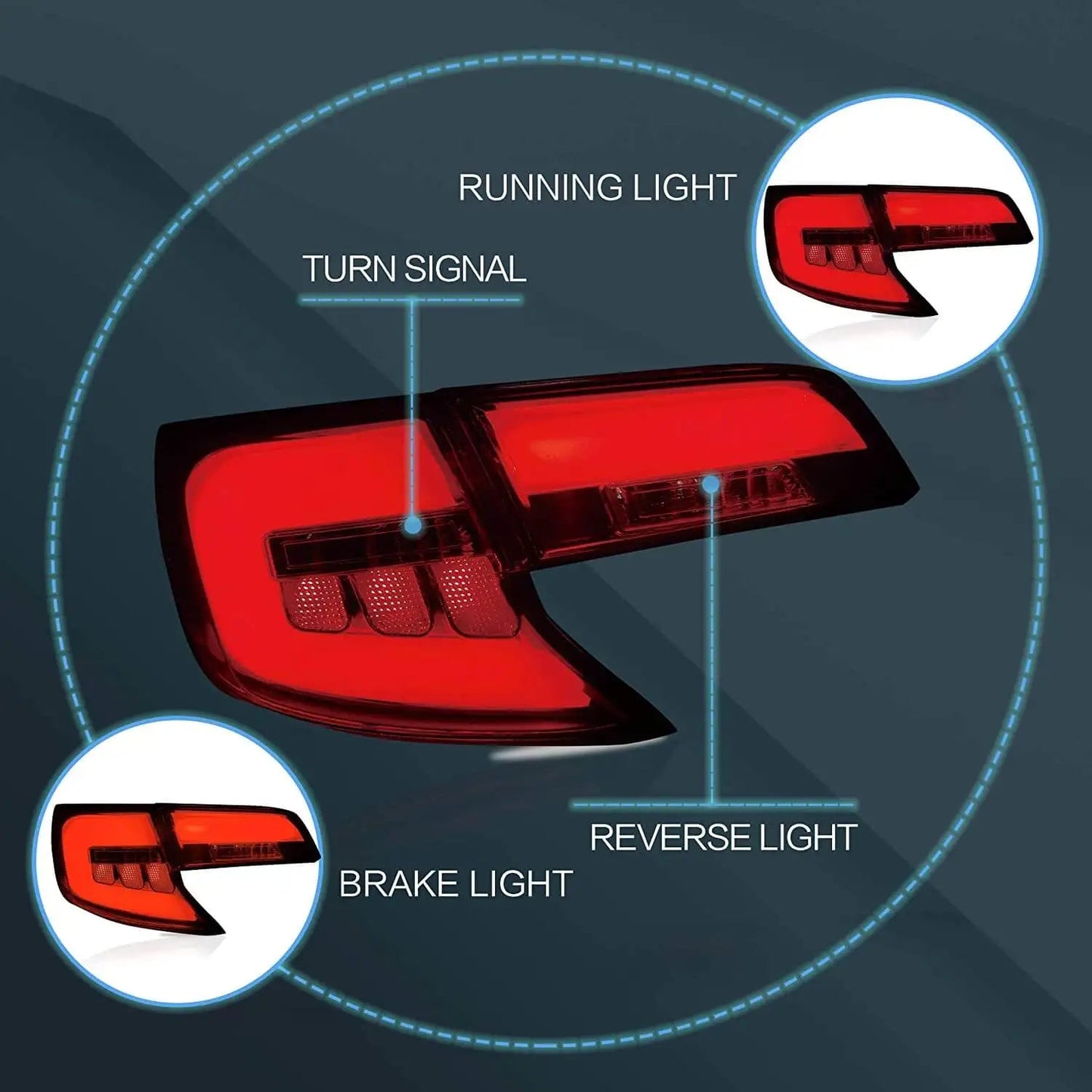 Vland 12-14 Camry Tail Lights XV50 With LED Amber Turn Signal sayaragear