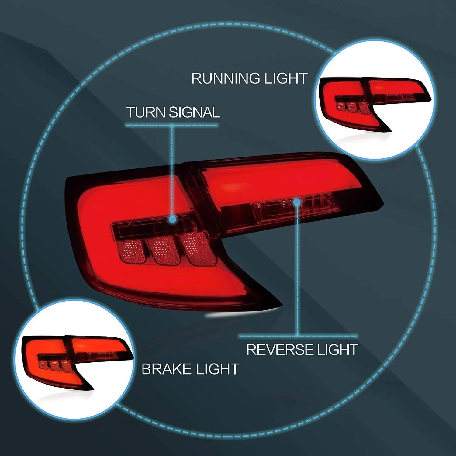 Vland 12-14 Camry Tail Lights XV50 With LED Amber Turn Signal sayaragear