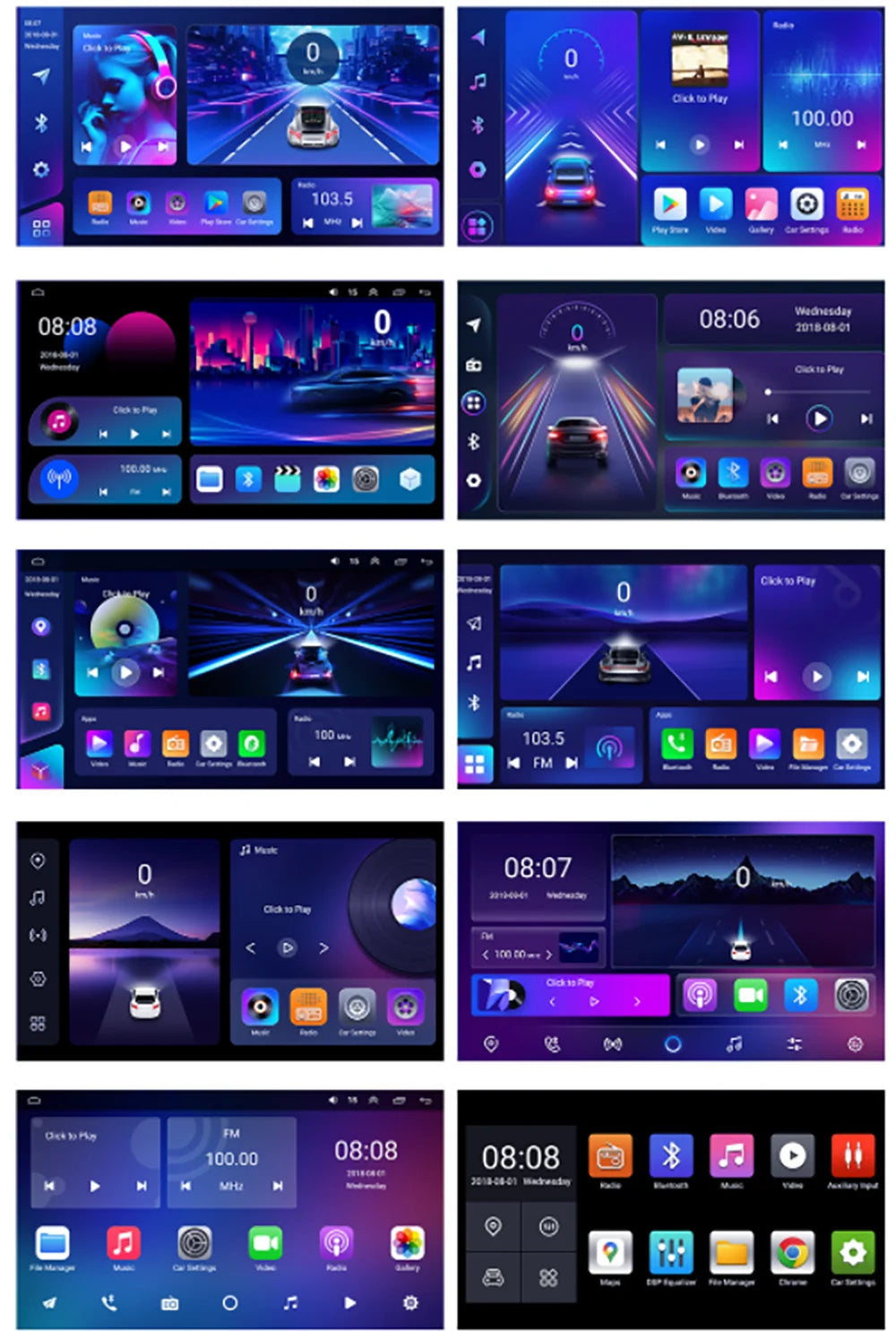 7/9/10 inch Universal Android 13 Car Radio 32G/64G Autoradio android 2 Din car radio GPS BT Central Multimedia Smart car systems sayaragear