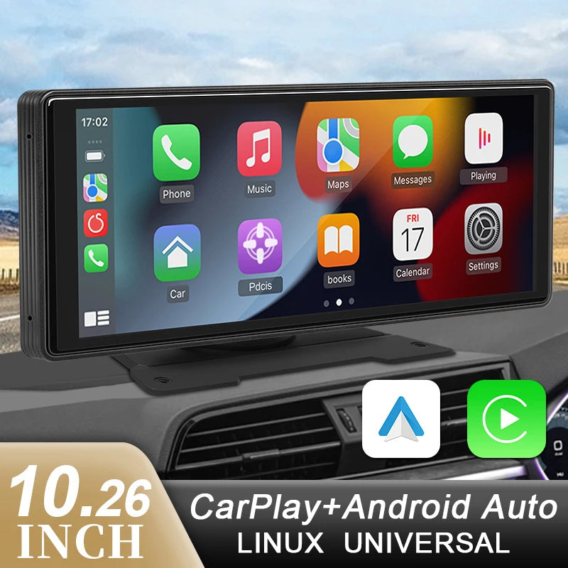 10.26"  Car Mirror Radio Multimedia Video Player Universal Wireless Carplay Android Auto Screen With Bluetooth AUX USB sayaragear