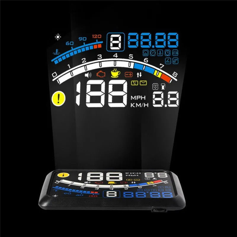 Digital HUD Speedometer Performance LCD Display HUD Display Car General OBD2 Driving Computer Car Speed Reflective Car Display sayaragear