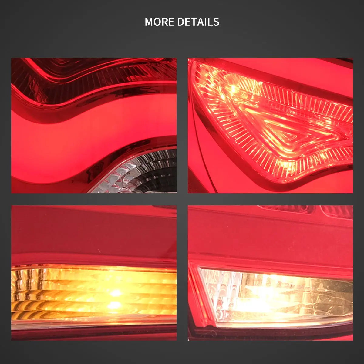 Vland LED Tail Lights for 11-14 Hyundai Sonata 6th Gen (YF) Sedan with Amber Turn Signal – Stylish Replacement Upgrade sayaragear