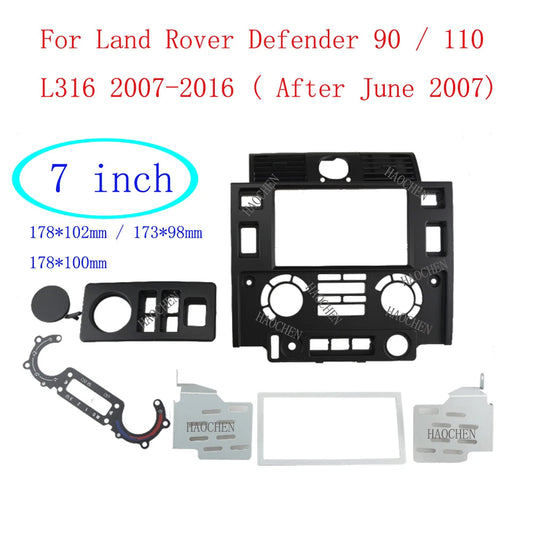 Double Din Car Fascia Radio Panel for Land Rover Defender 2007-2016 Dash Kit Install Facia Plate Bezel Console Adapter Trim sayaragear