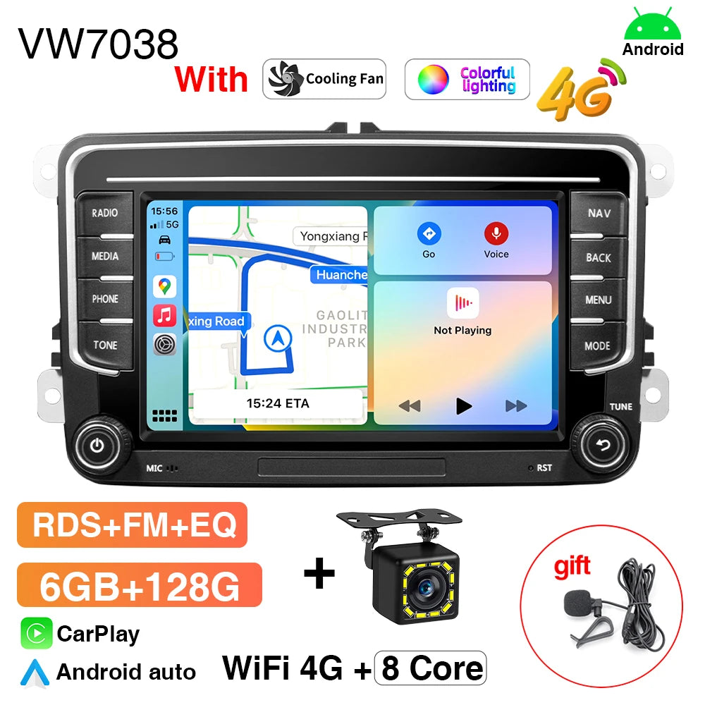 GRANDnavi Android13 Car Radio GPS For VW Volkswagen Skoda Octavia Golf 5 6 Touran Passat B6 Polo Jetta 2Din Multimedia Player sayaragear