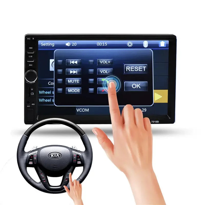 7" Double 2 DIN Car MP5 Player B-T Touch Screen Stereo Radio With 4led Camera sayaragear