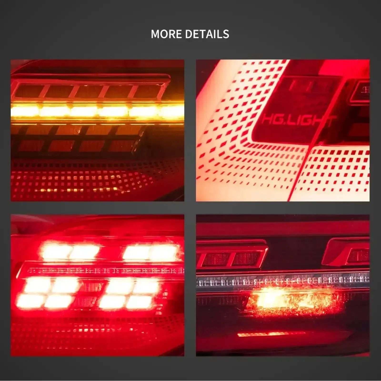 VLAND 20-23 Golf MK8 Hatchback LED Tail Lights With Sequential Amber Turn Signal sayaragear