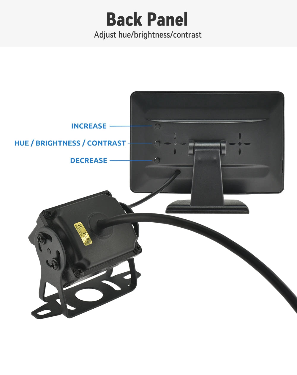 Parking Backup Reverse CCD 2 - in - 1 HD Rear View Camera System 4.3  Inch HD Screen Monitor, for Car, Bus, Truck, RV & Trailer sayaragear