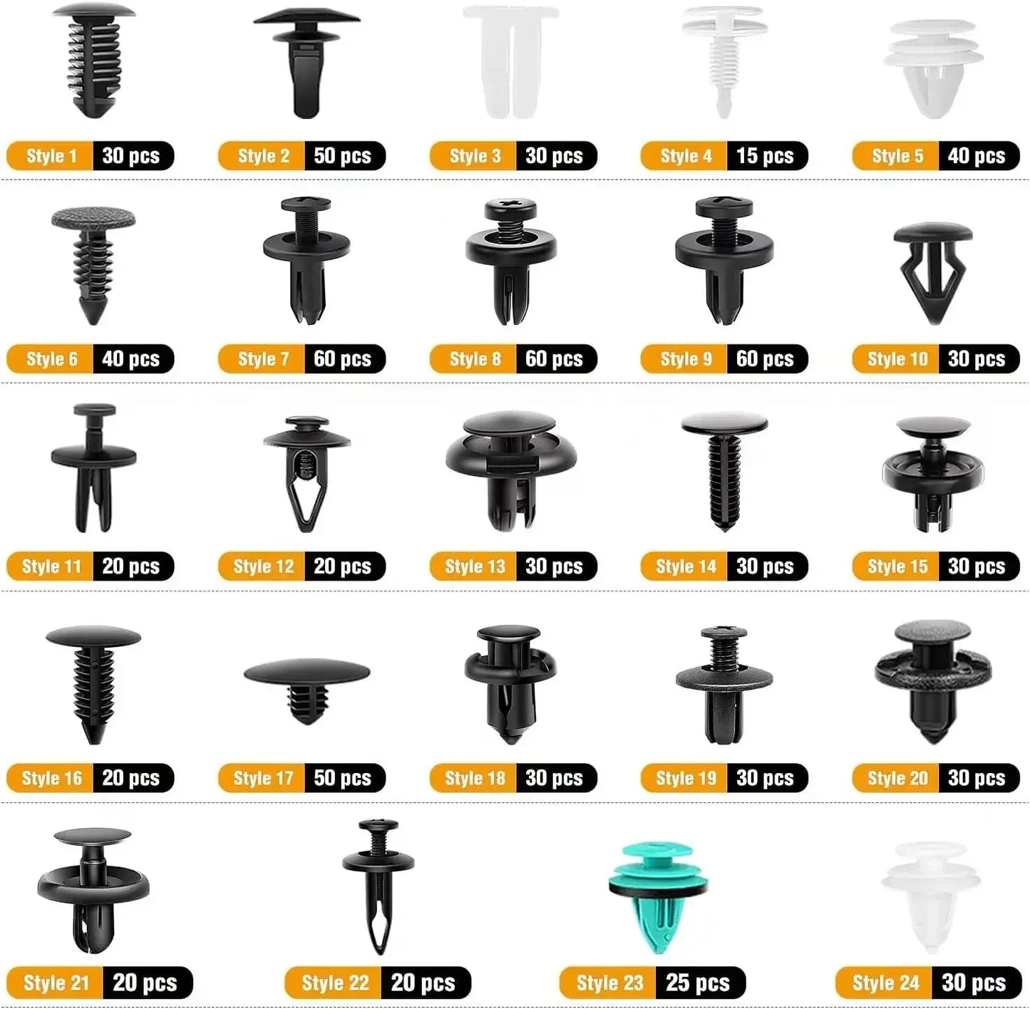 800pcs-100Pcs Car Fastener Clip Kit Fender Rivet Plastic Clips Auto Body Push Retainer Pin Rivet Bumper Door Trim Panel Repair sayaragear