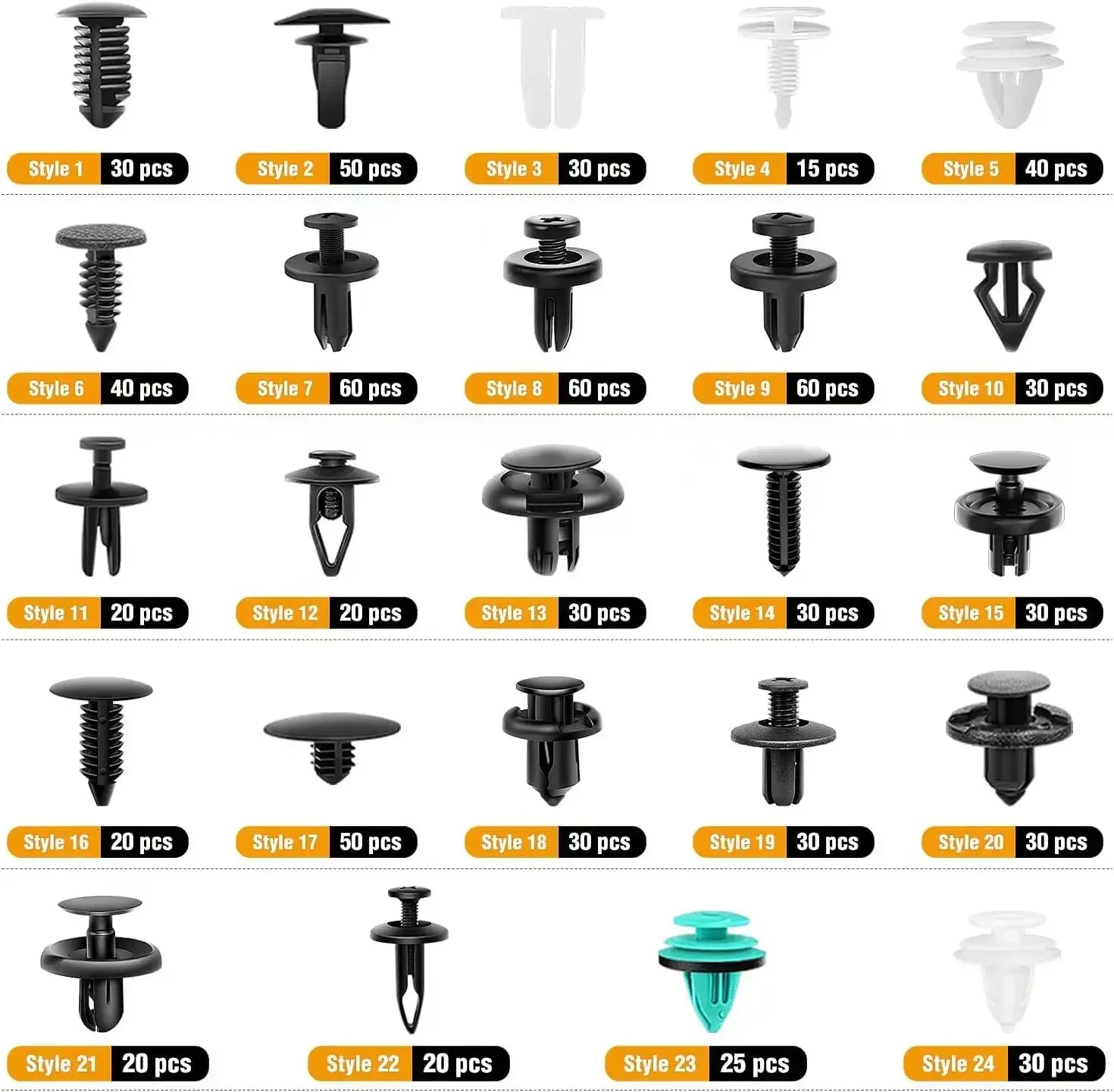 800pcs-100Pcs Car Fastener Clip Kit Fender Rivet Plastic Clips Auto Body Push Retainer Pin Rivet Bumper Door Trim Panel Repair sayaragear