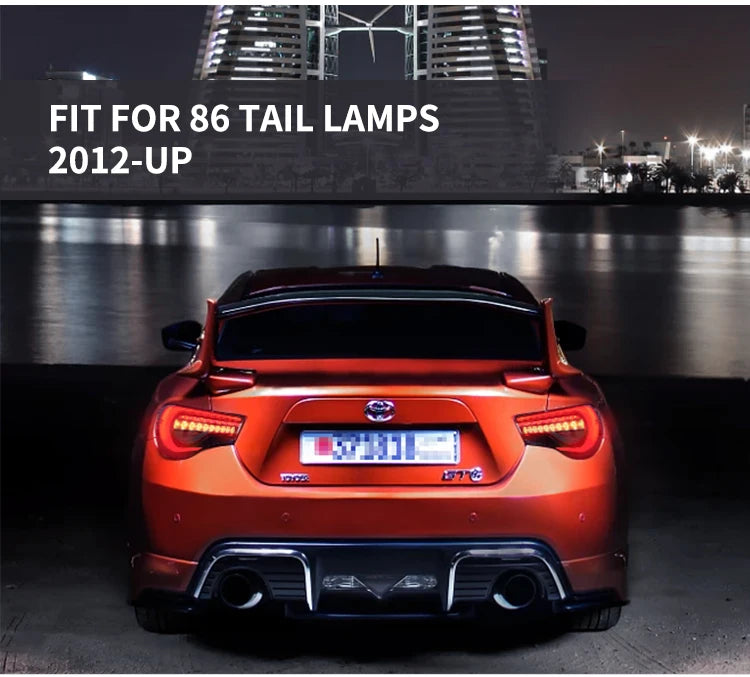 VLAND Tail Lights Assembly For Toyota 86 2012-UP Tail Lamp For Subaru BRZ/Scion FRS 2012-2019 With Moving Turn Signal Light sayaragear