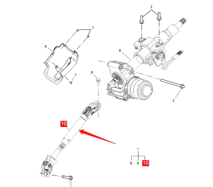 ATMMG Original New Steering column lower shaft steering stem 10901161 10446841 11099266 11222351 for SAIC MGZS MGGS MGRX5 MG6 HS - sayaragear