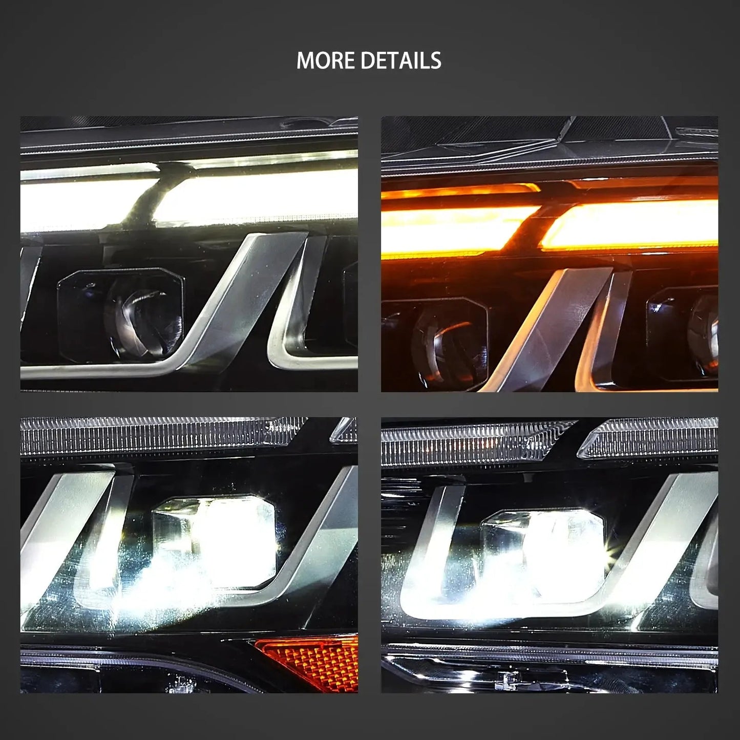 Vland 2018-2023 Mustang Headlights Full LED With S650 Style sayaragear