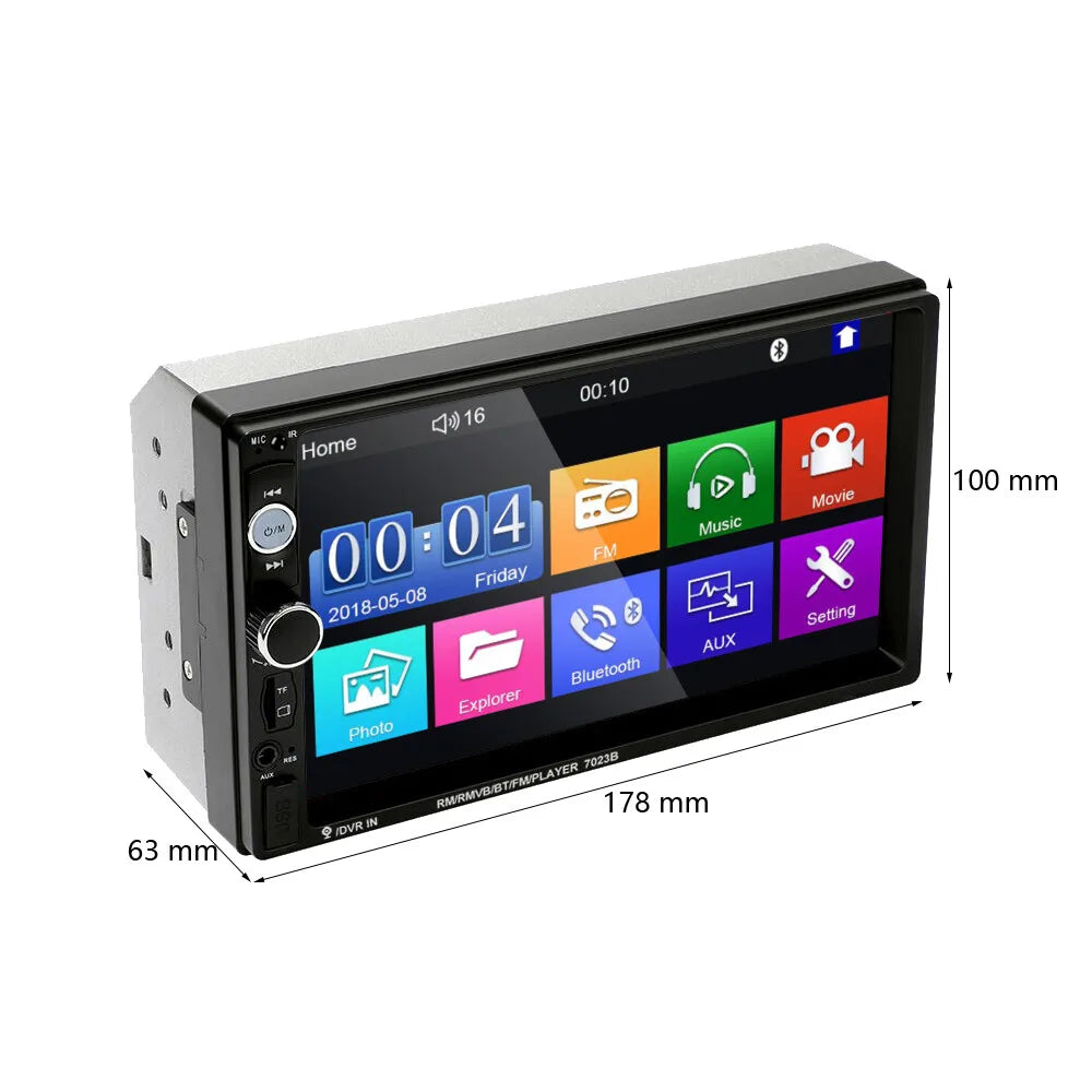 7" Double 2 DIN Car Radio Stereo Bluetooth FM USB TF AUX IOS/Android MP5 Player sayaragear