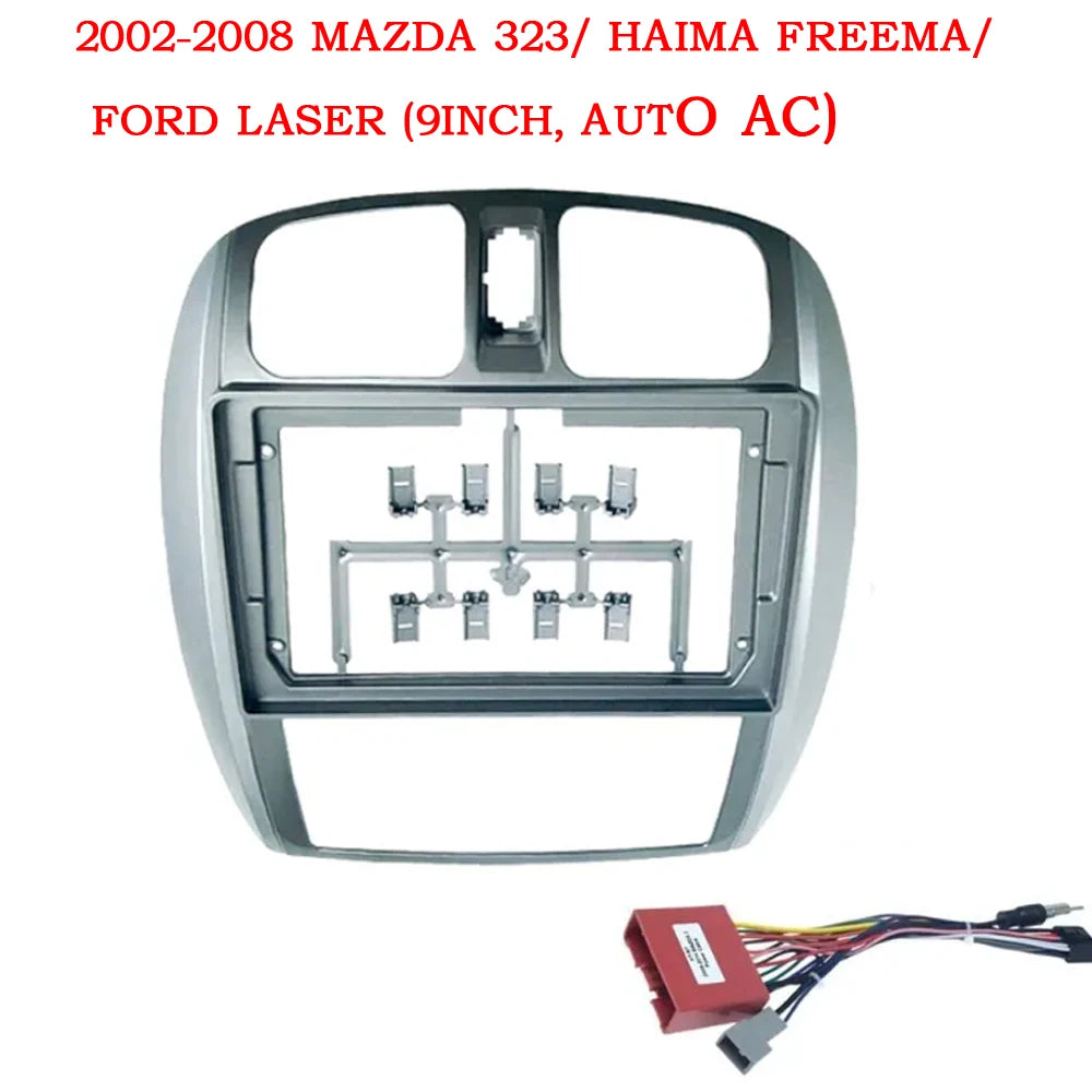 2Din Audio Face Plate Facia Frame For Mazda 323 Premacy Ford Laser 9 inch Big Screen Radio Stereo Panel Dash Mount Refitting Ki sayaragear