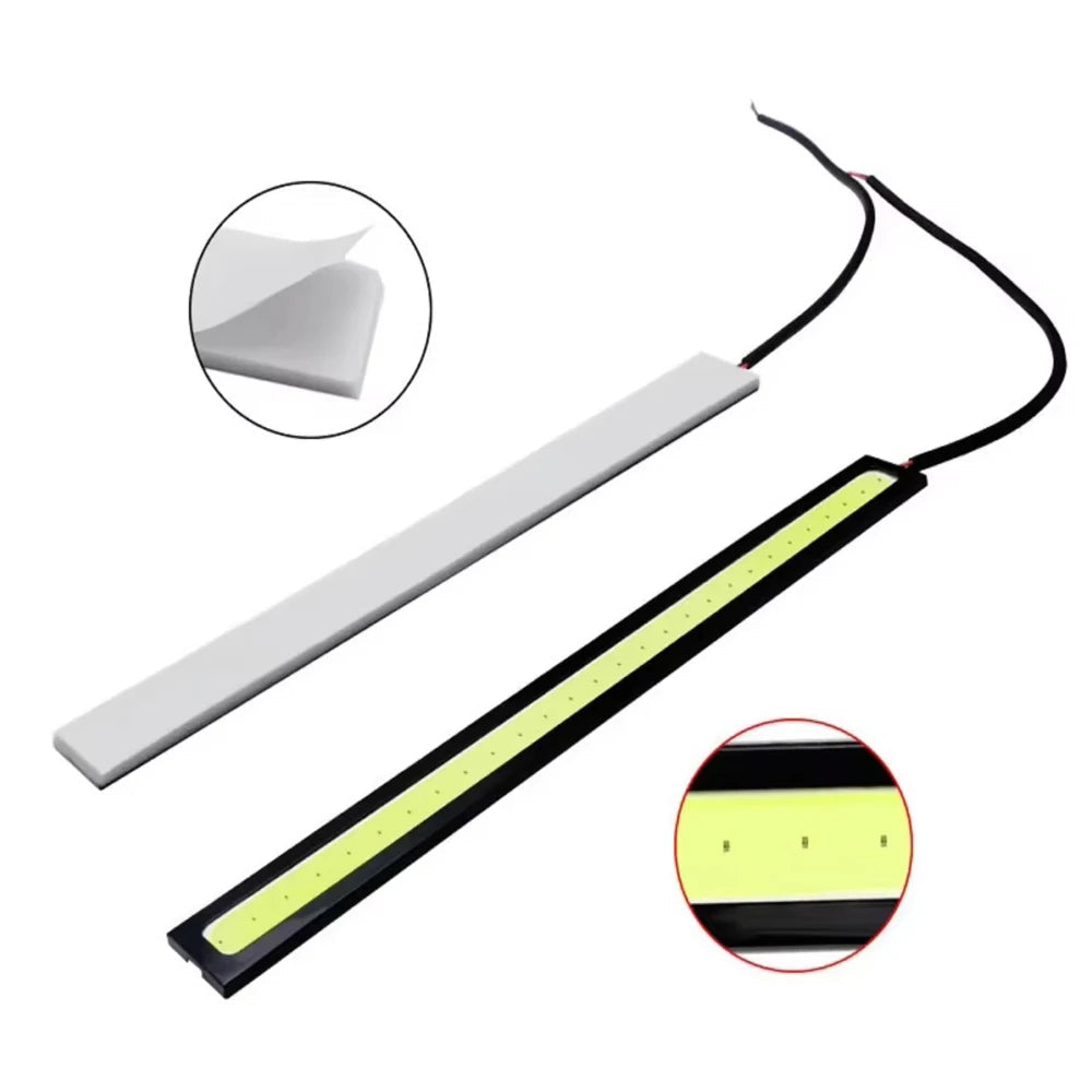 2pcs Ultra Thin Bright LED Car COB Daytime Running Lights Waterproof Night Lighting Decorative Ambient Lamp Bar 12V Universal sayaragear