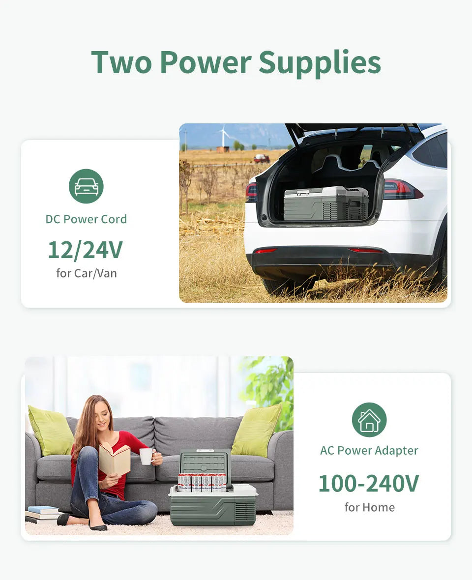 Alpicool NL15 15L Portable Car Refrigerator 12 Volt Mini Fridge Freezer 12/24V DC 100-240V AC Cooler Ice Box for Truck Camping sayaragear