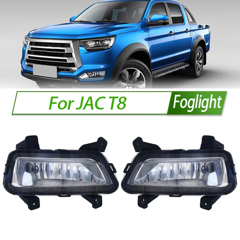 For JAC T8 Foglight Car Fog Light Assembly Halogen Front Bumper Fog Lamp Kit Replacement with Waterproof Housing Trim sayaragear