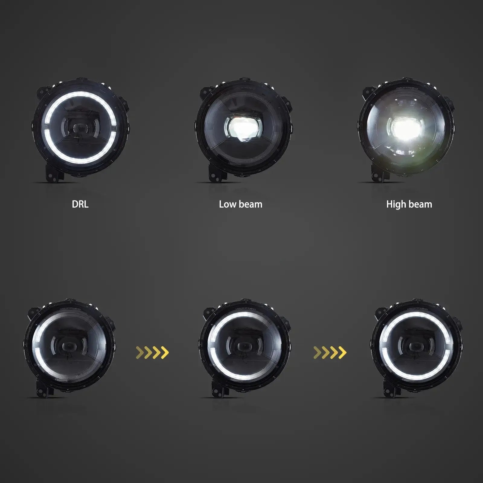 Vland 18-Up Jeep Wrangler JL JLU JT Rubicon Full LED Headlights With Start-up animation sayaragear