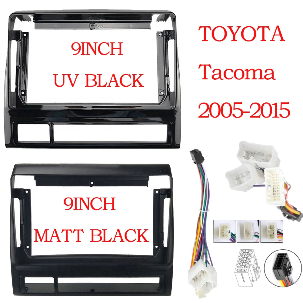 Car Radio Fascias Frame For Toyota Tacoma 2 Hilux USA 2005-2015 9 inch 2DIN Stereo Panel Harness Wire Power Cable Canbus Decoder sayaragear
