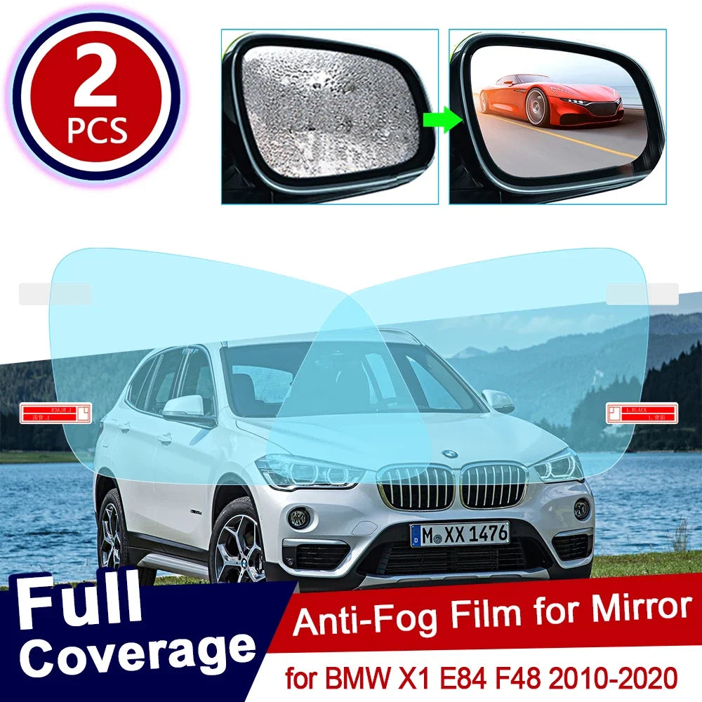 for BMW X1 E84 F48 2010~2020 Car Rearview Mirror Protective Film Anti Dazzle Waterproof Rainproof Anti Fog Car Sticker 2011 2012 sayaragear