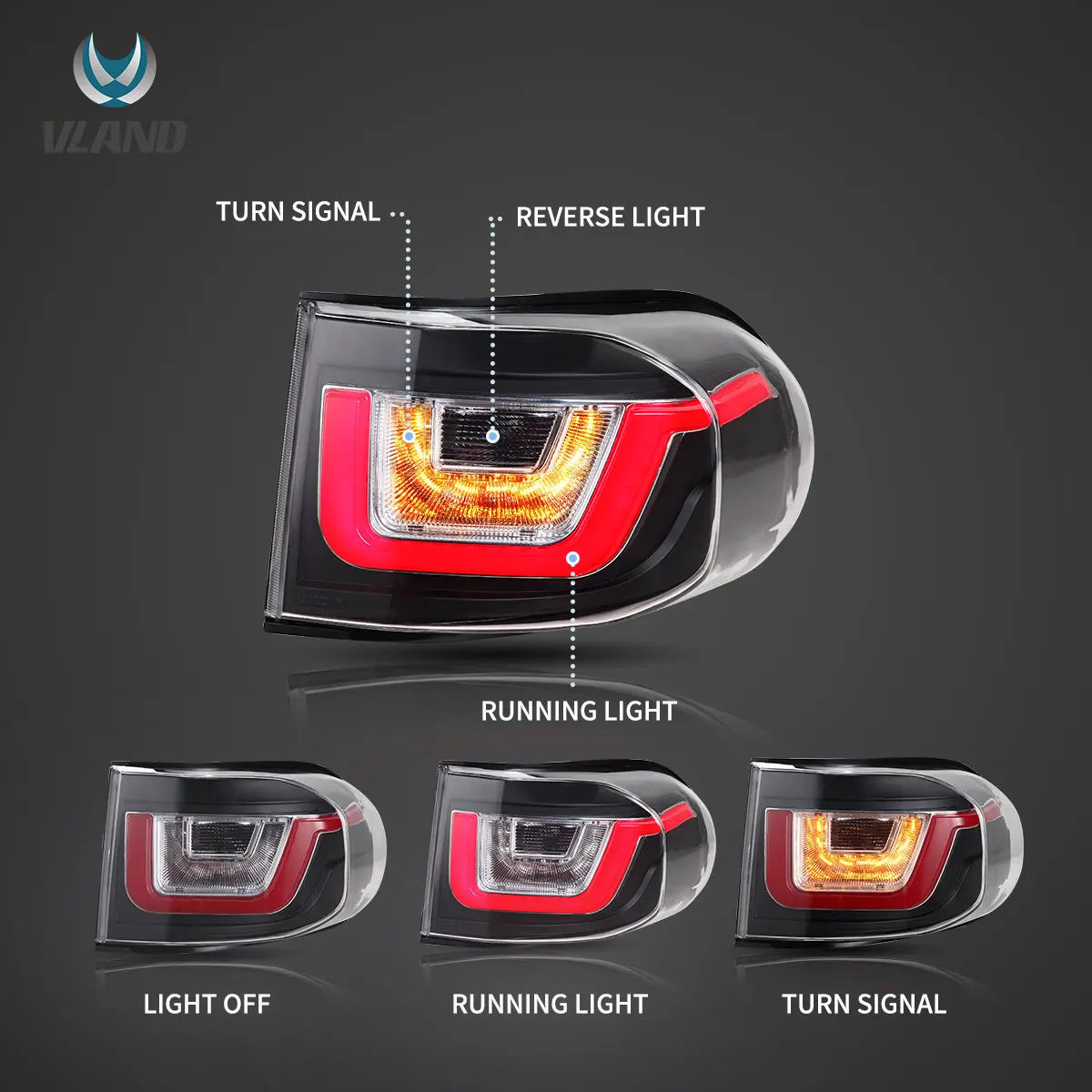Vland 2006-2022 FJ Cruiser LED Tail Lights Clear – Stylish Upgrade for Enhanced Visibility and Modern Look sayaragear