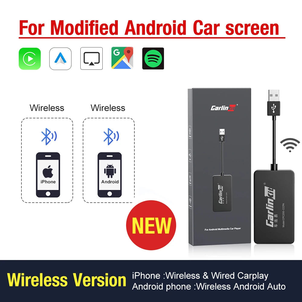 Carlinkit Wireless CarPlay Activator & Android Auto Wired USB Dongle AI Box for Android Radio Unit Bluetooth Charger Mirrorlink sayaragear